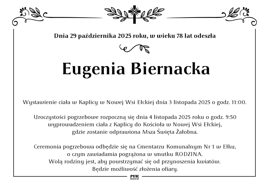 Eugenia Biernacka - nekrolog